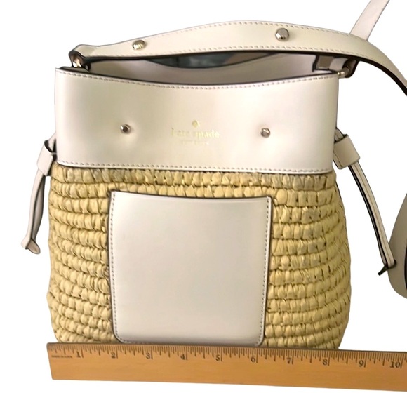 NWOT Kate Spade Straw White Leather Purse - Picture 8 of 15